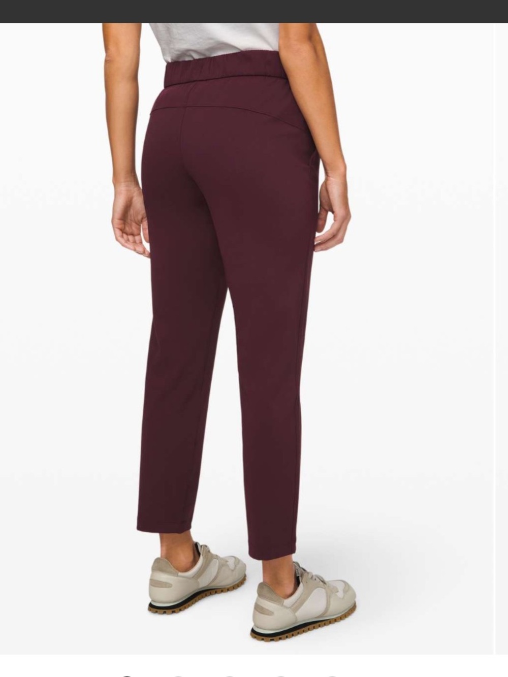 lululemon sz 6 burgundy OTF On The Fly Pants travel office lounge athleisure